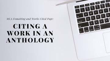 Citing a Work in an Anthology