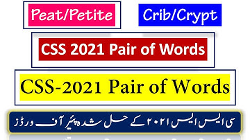 CSS 2021 Solved Pair Of Words