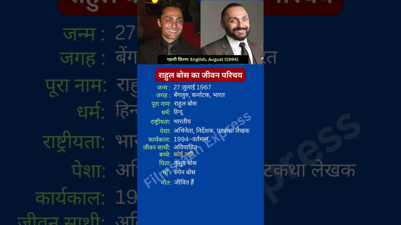 राहुल बोस का जीवन परिचय 