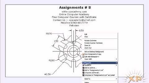Assignments 8 in AutoCAD Urdu Tutorials wWw.xpacademy.com