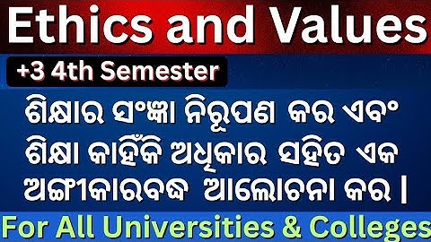 +3 4th Semester | Ethics and values | 5 Marks | Question answer | Ethics and values | 5 marks |