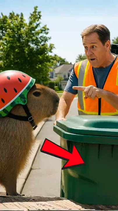 Capybara Saves the Puppy From the Trash Bin🐾🗑️#capybara #shorts