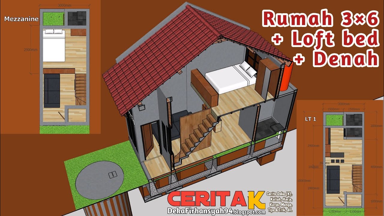  Desain  Tiny House  Loft bed 3x6 meter Ide Desain  Rumah  