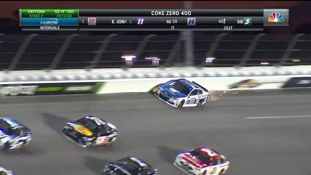 zachary quinto Dale Earnhardt Jr hits the wall in final Daytona race - 2017 NASCAR Cup Series