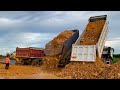 Extreme Power Heavy Truck With Bulldozer Work Dirt Push Spread City Ring Road Construction