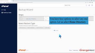 how to restore a backup in cpanel with orangehost