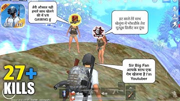 PUBG MOBILE LITE 27 KILLS BEST Clutch SAMSUNG,A3,A5,A6,A7,J2,J5,J7,S5,S6,S7,S9,A10,A20,A30,A50,A70