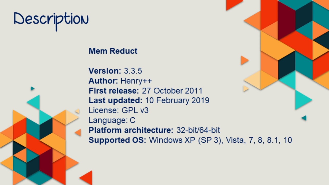 โปรแกรม เพิ่ม แรม 2022 FREEWARE! Mem Reduct: Real-time ram optimizer. (โปรแกรมฟรี สำหรับ จัดการ PC RAM )