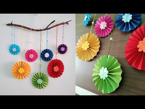 Paper Flower Wall Hanging Diy Easy Paper Crafts Tutorial Wall Decoration Ideas Youtube A circular, flower and cone decor. paper flower wall hanging diy easy