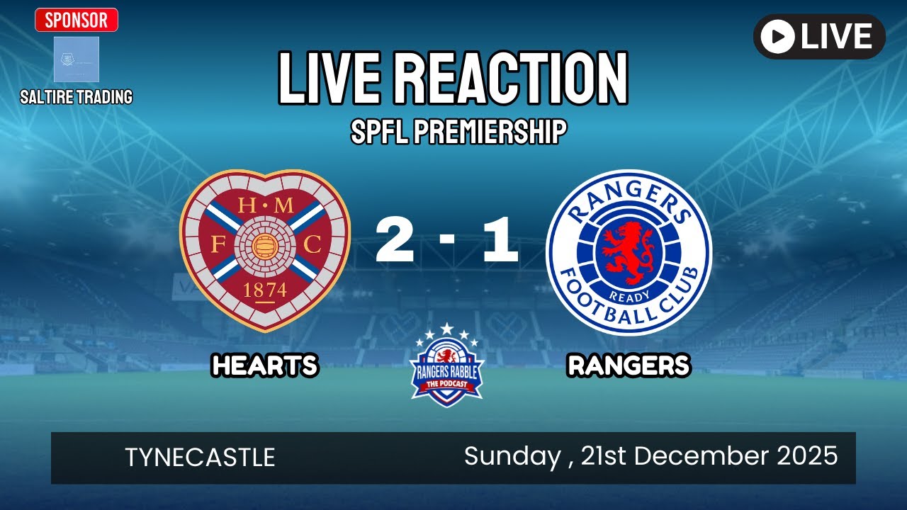 Live Post Match Reaction: Hearts 2-1 Rangers