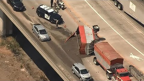 RAW: Chopper 5 Video Of Big-Rig Spill On I-80 On-Ramp