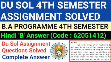 B.A Programme Hindi B 4th Sem Assignment Answer | Hindi B Assignment Answer |Hindi assignment Answer