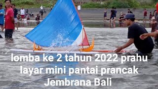 lomba balap prahu layar mini tgl 1 Juni 2022 pantai prancak