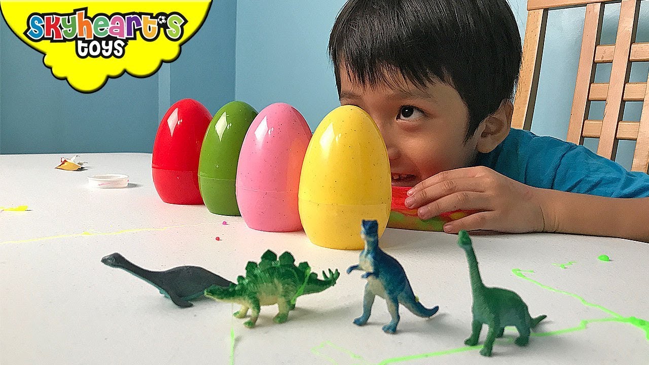 slime dinosaur surprise eggs