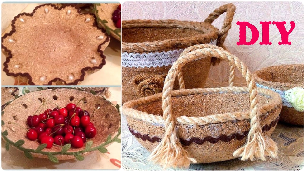 Корзинки своими руками из опилок. Корзины в экостиле без плетения.DIY basket ideas.