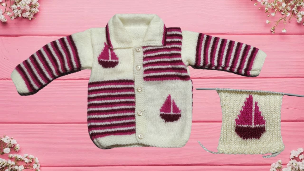 Boat Knitting Pattern Baby Sweater Design Beautiful Cardigan Design For New Born Baby