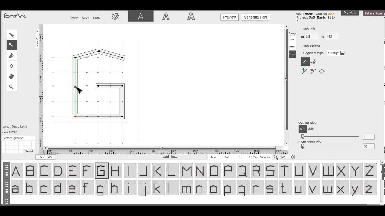 FontArk - Advanced online font editor, font creator