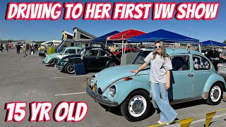 15 Year Old Drives To Her First Car Show! BugaPaluza