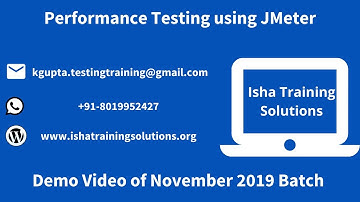 Jmeter Demo Video (Part 1). Pls call / whatsapp us on +91-8019952427 to enroll