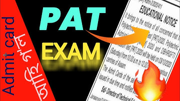 polytechnic exam date and admit card 2020 | pat admit card 2020