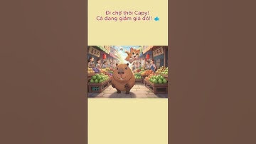 Capy và Mèo đi chợ mua cá 🐟 | Ai mới là người mê đồ ăn hơn? 😹