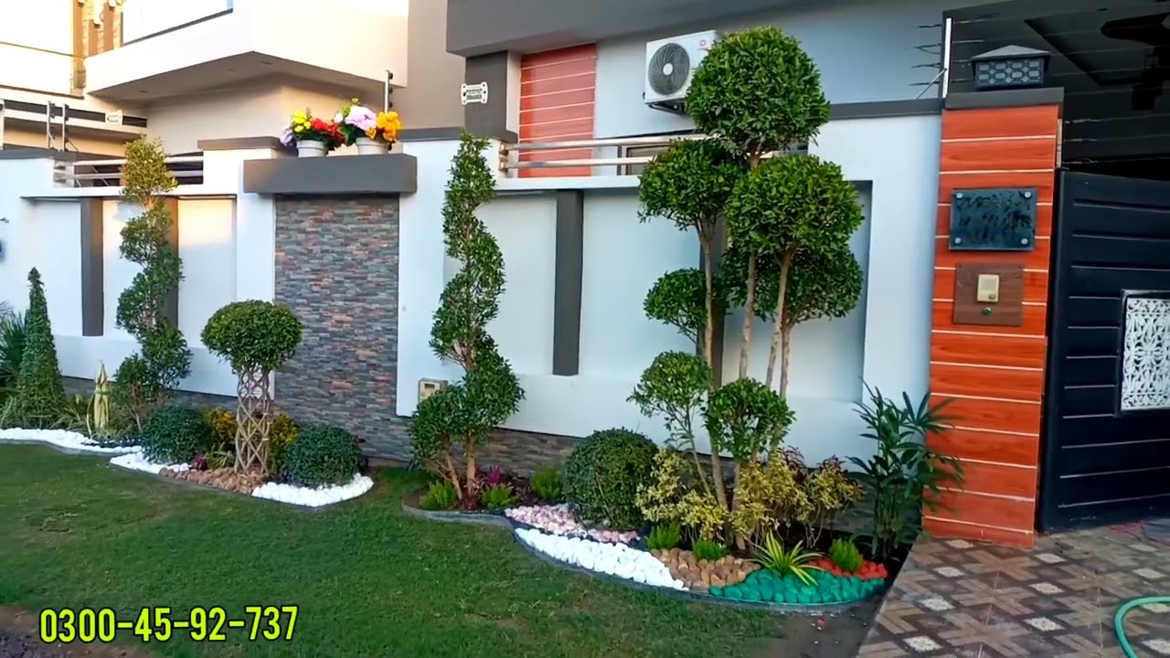 Beautiful Garden design landscaping different Colors stone work DHA Lahore Pakistan idea 03004592737