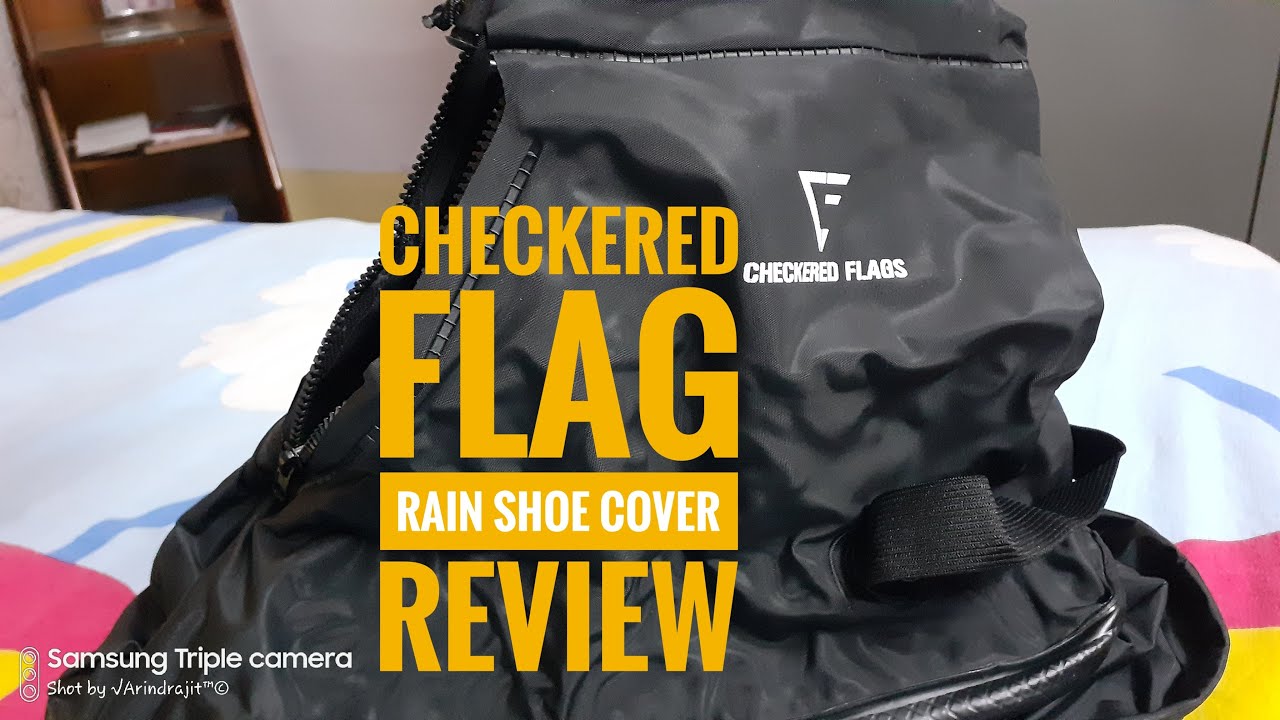 CHECKERED FLAGS RAIN SHOE COVER || Protect your shoes on Rides From Rain and Stagnant Water |
