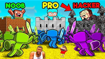 NOOB vs PRO vs HACKER in TOTAL WARS with FRANKLIN CHOP SHINCHAN