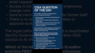 CISA Question of the Day 🔐 | Domain 5 | Identity Governance Explained in 60 Seconds!