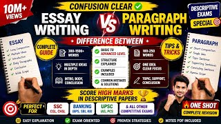 Difference Between Essay &amp; Paragraph Writing 🔥 Basic to Advanced Level #viral #upsc #ssc #english 