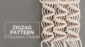 Macrame zigzag pattern tutorial, macramé pattern using double half hitch knot