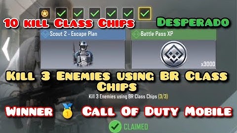 Kill 3 Enemies using BR Class Chips Call Of Duty Mobile Complete Task