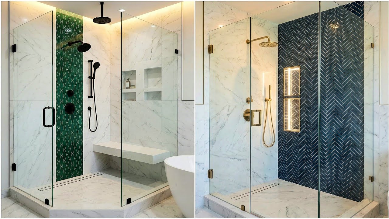 100 современных идей дизайна душевых кабин 2026 года | Тренды в дизайне душевых кабин и плитки дл...