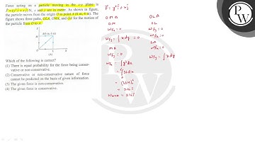 Force acting on a particle moving in the \( x-y \) plane is \( \vec...