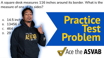 ASVAB Arithmetic Reasoning - Geometry Word Problem Example (Perimeter Practice Test Problem)