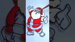 Santa Claus merry Christmas | glass panting - 3 #art #drawing #satisfying