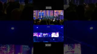 fancam BTS 2020 and 2022 comparison on Grammy performance,Audience stand for bts #bts #army #btsarmy