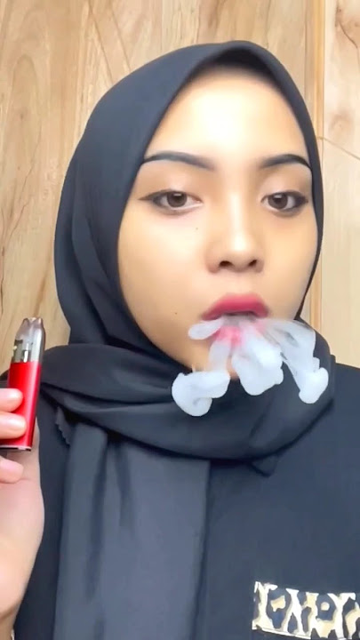cute muslim girl vape tricks hookah bar hijab girl smoking #shorts