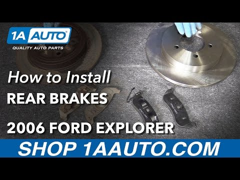 How to Install Rear Brake Pads Rotors Adjust Parking Brake 06-10 Ford Explorer