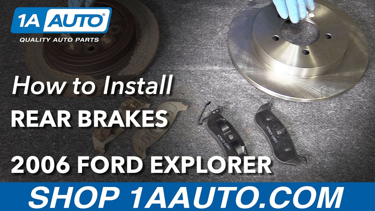 How to Install Rear Brake Pads Rotors Adjust Parking Brake 2006-10 Ford