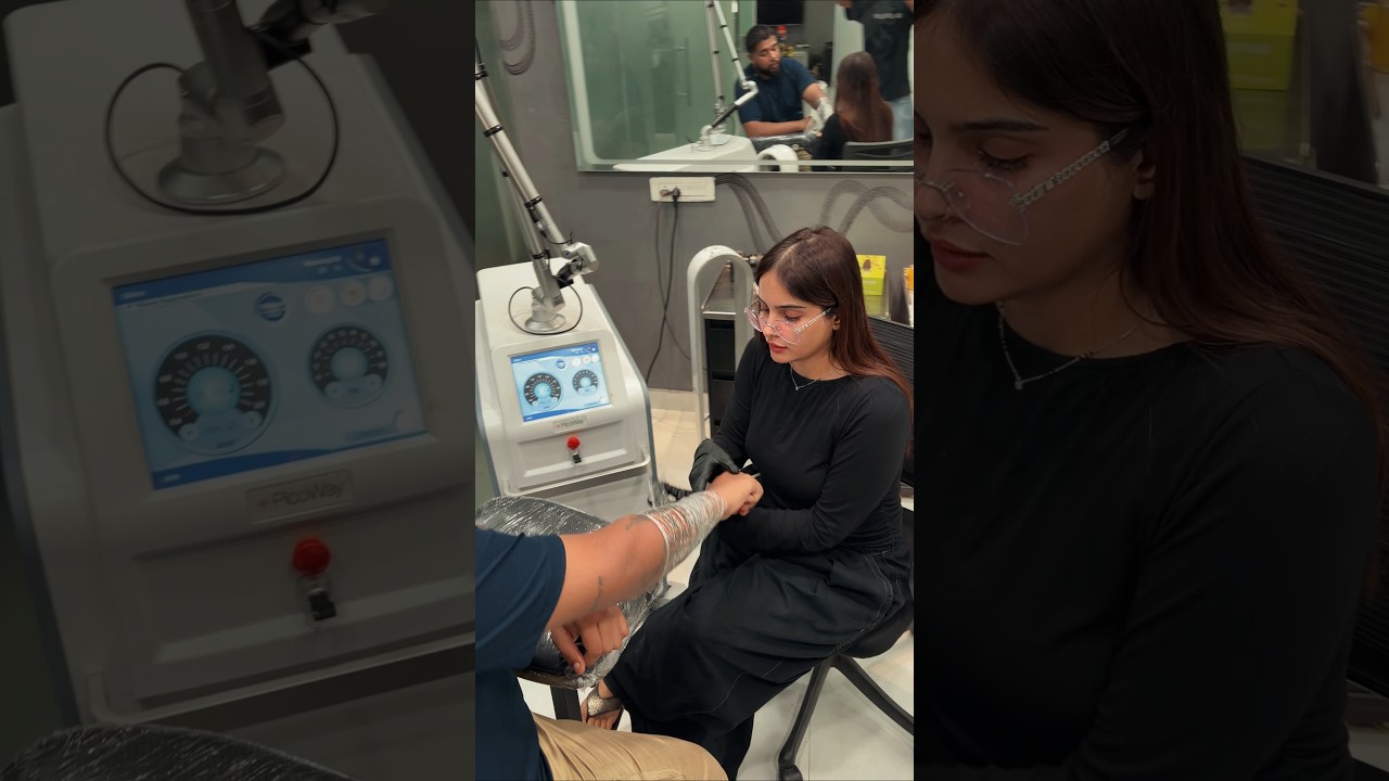Laser tattoo removal in Jalandhar 💥 First session result | Divinya Inkzone #tattooremoval #laser