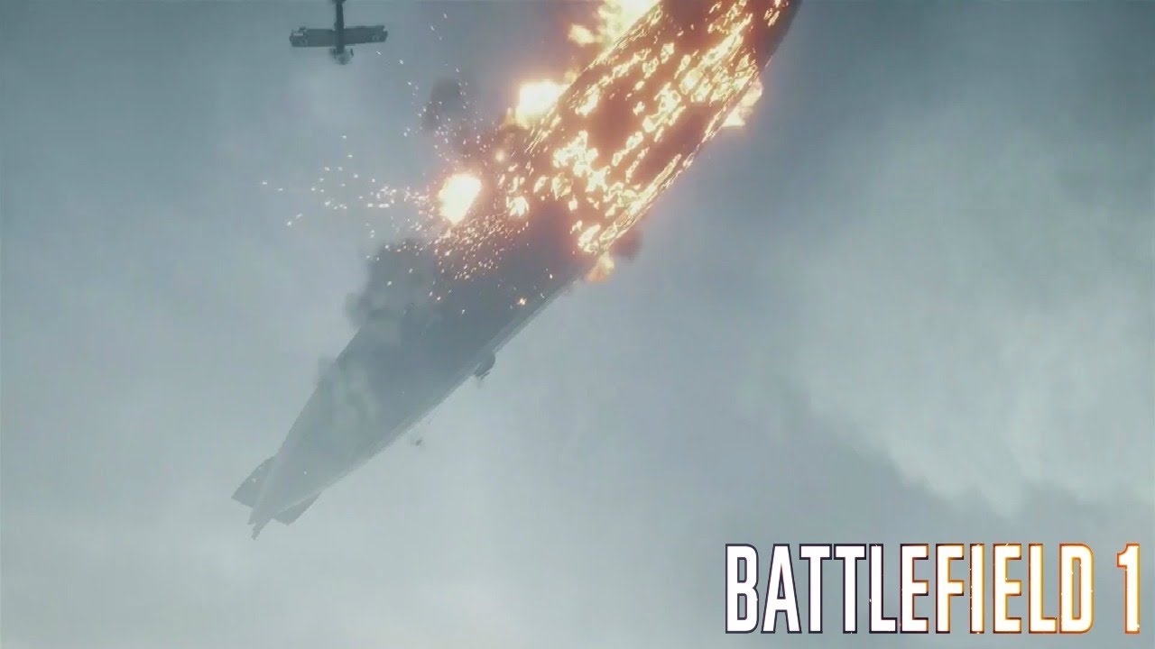Battlefield1 - Zeppelin/Blimp/Airship falling down - ULTRA 1080p - YouTube