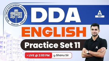 DDA Classes 2023 | DDA English Class By Shanu Sir | Practice Set 11