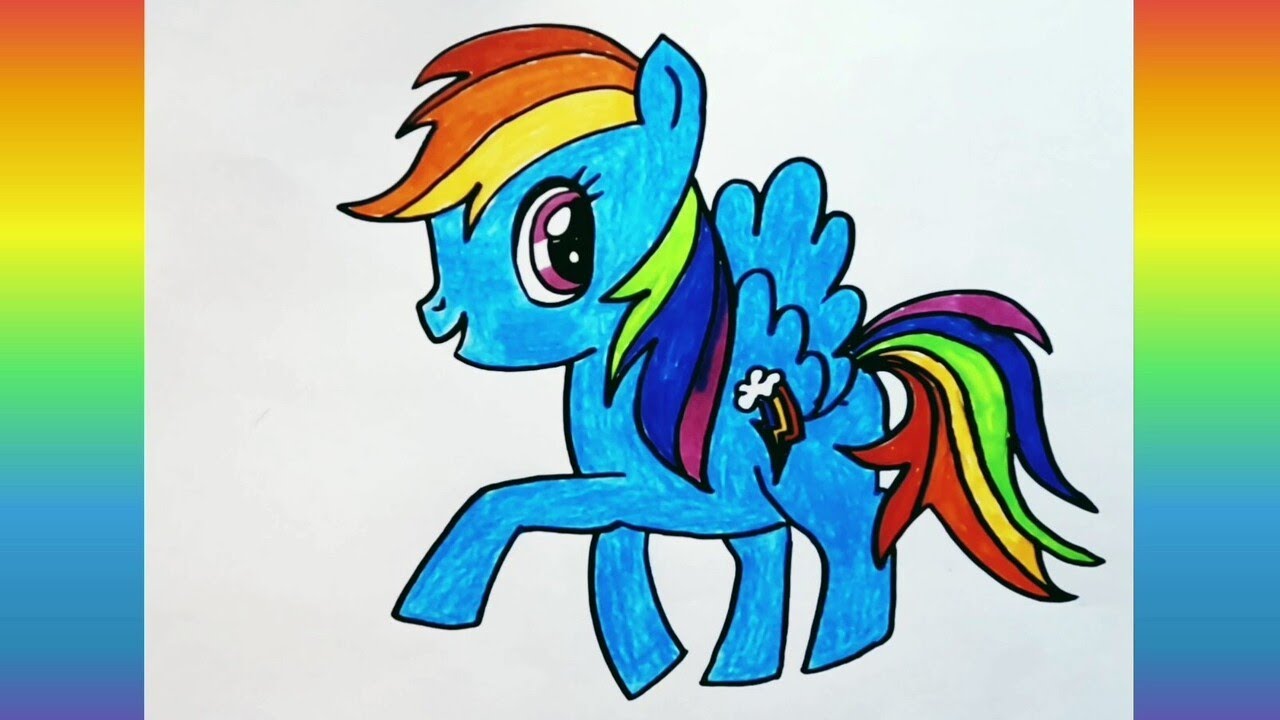 My Little Pony Rainbow Dash Horse Drawing, horse, horse, blue