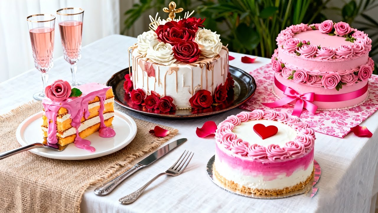 Satisfying Relaxing Video_Rose Flower Cake Recipe_Asmr_Tiktok