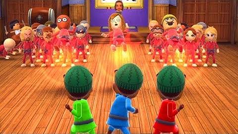 Wii Party U - Dojo Domination play as Bowser  (Advanced Difficulty )