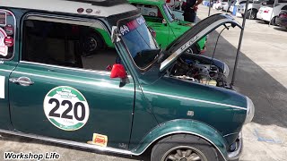 Classic Mini Cooper With Retractable Roof Turned Into a Race Car, Mini Challenge.