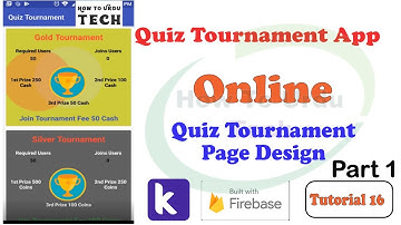 Quiz Tournament & Earning App Tournament Page Design (Tutorial 16) Part 1