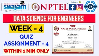 Data Science For Engineers - NPTEL || WEEK 4 QUIZ ASSIGNMENT SOLUTION ||