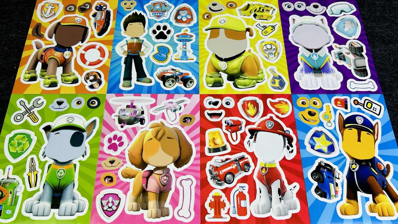 ASMR Satisfying Paw Patrol Sticker Book | Chase, Marshall, Skye & Friends Decoration